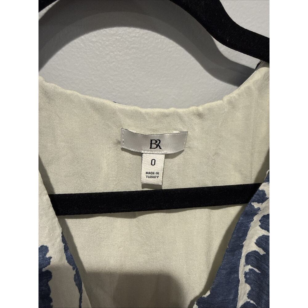 Banana Republic BR Women’s Blue Ivory Abstract Print Fit & Flare Dress Size 0 - Picture 4 of 12
